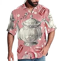 Hawaiian Shirts, Short Sleeve Shirts for Men, Womens Hawaiian Shirt, Pink Succulents Cactus