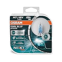 OSRAM COOL BLUE INTENSE H7, 100% more brightness, up to 5,000K, halogen headlight lamp, LED look, duo box (2 lamps), 64210CBN-HCB