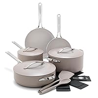 GreenPan Nova 10 Piece Cookware Pots and Pans Set, Healthy Ceramic Nonstick, PFAS-Free, Induction Suitable, Dishwasher and Oven Safe, Clay
