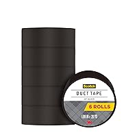 Duct Tape, Jet Black, 1.88-Inch by 20-Yard, 6-Pack