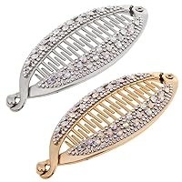 2Pcs Crystal Hair Claw Banana Clip Fish Barrettes Hairpins For Women Hair Styling Accessories For Women Velvet Scrunchies For Hair Headband Bobby Hair Pins Hair Bands For Women's Hair Hair
