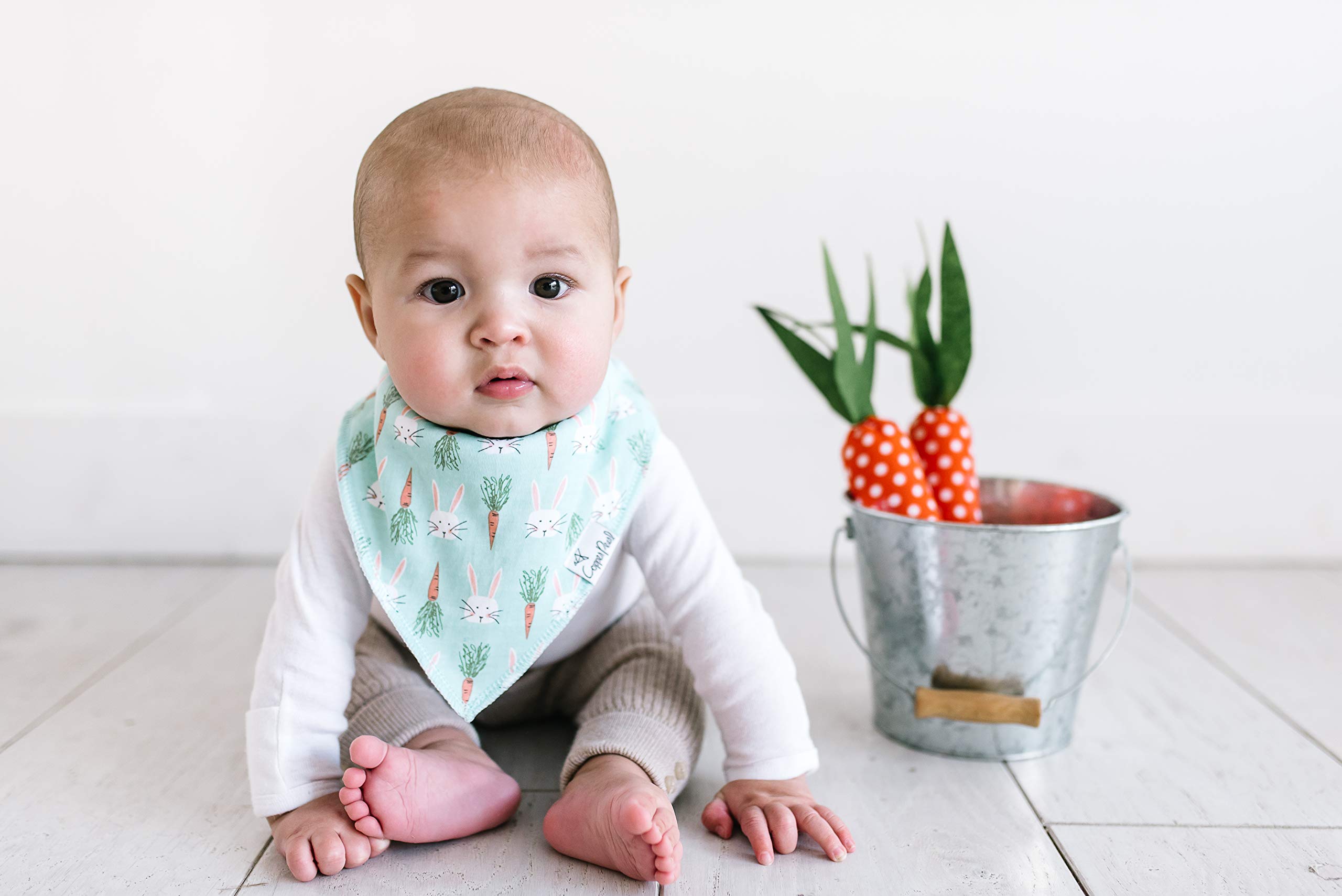 Copper Pearl Baby Bandana Drool Bibs for Drooling and Teething 4 Pack Gift Set “Holiday
