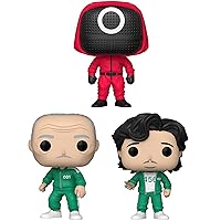 Funko Pop! Television: Squid Game Collectors Set - Netflix 3 Figure Set Includes: Player 456, Player 001, and Masked Worker, Figures Stand 3.75