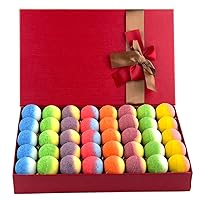 Bath Bomb Gift Set, Family Pack Mini Bath Bombs with Reusable Bowknot, 40 Pcs Organic & Natural Bath Bombs for Kids, Women and Men, Best Gift for Valentine's Day & Any Anniversaries