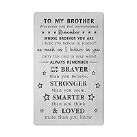 Brother Birthday Card Gift from Sister - Big Little Brother Gifts, Brother Birthday Graduation Fathers Day Engraved Wallet Card Gift
