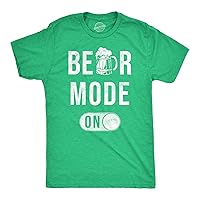 Mens Beer Mode On T Shirt Funny St Paddys Day Parade Drinking Partying Switch Joke Tee for Guys