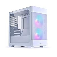 LIAN LI High Airflow Micro ATX PC Case, RGB Gaming Computer Case, Mesh Front Panel Mid-Tower Chassis with 2x140mm ARGB PWM Fans Pre-Installed, Tempered Glass Side Panel (LANCOOL 205M MESH, Snow)
