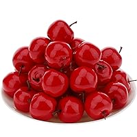 30pcs Mini Artificial Red Apple Decoration Fake Fruit Home Party Kitchen Food Toy Display - 3.5 cm