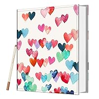 Fintie Photo Album Self Adhesive for 3x5 4x6 5x7 6x8 8x10 Pictures, 60 Sticky Pages DIY Photo Album with A Metallic Pen, Scrapbook Album for Family Wedding Anniversary Pictures, Raining Hearts
