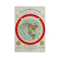 Gleason New Standard Map Of The World Vintage Posters Room Aesthetic Wall Decor Art Prints Canvas Wall Art Prints for Wall Decor Room Decor Bedroom Decor Gifts 12x18inch(30x45cm) Unframe-style