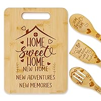 Housewarming Gifts New Home, Cutting Boards Gift with Utensil Set Gifts, Homeowner House Warming Kitchen Gifts, New Home Gifts for Sweet Home, Christmas Gifts
