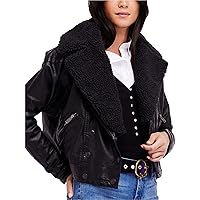 Womens Haley Faux-Leather Motorcycle Jacket