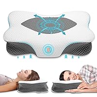 Anvo Neck Pillow for Pain Relief Sleeping - Cervical Pillows for Neck Pain Relief - Memory Foam Pillow for Neck and Shoulder Pain - Ergonomic Pillow for Side Back Stomach Sleeper - Grey