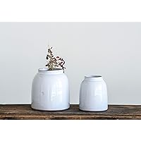 White Terracotta Vases (Set of Sizes)