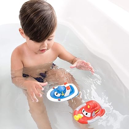 Nuby 2-Pack Tub Tugs Floating Boat Bath Toys, Colors May Vary, (Pack of 2)