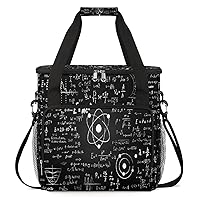 Black Scientific Math Formula Coffee Maker Carrying Bag Compatible with Single Serve Coffee Brewer Travel Bag Waterproof Portable Storage Toto Bag with Pockets for Travel, Camp, Trip