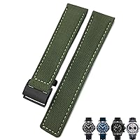 22mm Canvas Nylon Watch Strap Blue Green Watch Band For Breitling CHRONOMAT NAVITIMER SUPEROCEAN For Men Bracelet