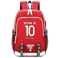 Neymar JR Travel Knapsack Big Capacity Laptop Rucksack,Football Star Graphic Backpack with USB Charging Port