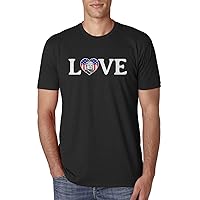 Threadrock Men's Love Trump American Flag Heart (Horizontal Love) Premium T-Shirt - Large, Premium Black