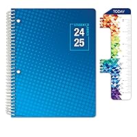 Global Datebooks Dated Middle School or High School Student Planner for Academic Year 2024-2025 Includes Ruler/Bookmark and Planning Stickers (Matrix Style - 7