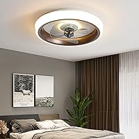 20'' Modern Indoor Flush Mount Ceiling Ceiling Fan Light Covers, Remote & APP Control Ceiling Light with Fan for Bedroom/ Living Room/ Small Space