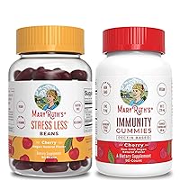 Stress Relief Vita-Beans for Adults & 5-in-1 Immunity Gummies Cherry Bundle by MaryRuth's | Magnesium Citrate & L-Theanine | Natural Calm, Relaxation, Stress and Mood Support | Immune Support