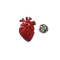 Red Anatomical Heart Lapel Pin