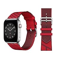 for Apple Watch Band 38mm 40mm 42mm 44mm Bracelet 7/SE/6/5/4/3/2/1 Series Nylon Braid Jumping Single Tour Strap (Color : Blazing red 3, Size : 38-40MM)