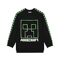 Minecraft Creeper Face Boy's Black Sweatshirt