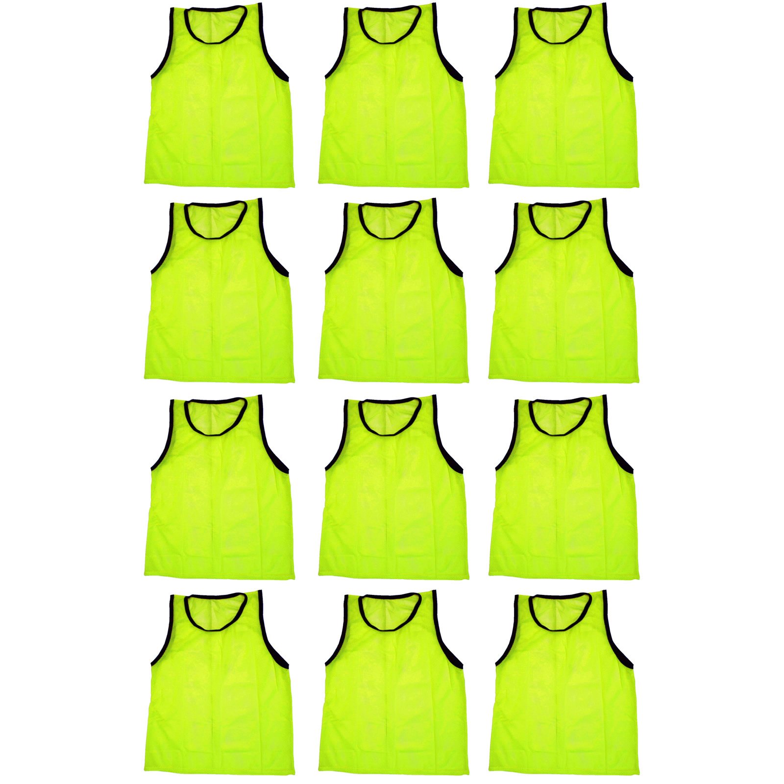 BlueDot Trading Adult Sports Pinnie Scrimmage Training Vest, Yellow, 12 Pack