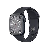 Apple Watch Series 8 (GPS, 41MM) - Midnight Aluminum Case with Midnight Sport Band (Renewed Premium)