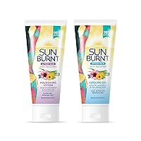 Sunburnt® Lotion 6 Fl Oz and Gel 6 Fl Oz After Sun Skin Care Bundle Much More than Aloe