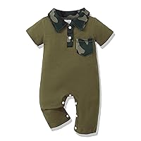Renotemy Newborn Baby Boy Clothes Romper Infant Boy Outfits Short Sleeve Bodysuit Summer Jumpsuit Baby clothes for Boy