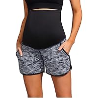 Maacie Maternity Active Shorts Workout Running High Waist 2 in 1 Quick-Drying Shorts