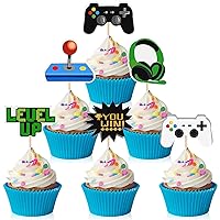 MIAHART Video Game Themes Cake Toppers with Football Theme Bracelets Silicone Wristband