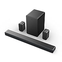TCL 5.1ch Sound Bar with Wireless Subwoofer (Q6510, 2023 - Model), Dolby Audio, DTS Virtual:X, 430W, Built-in Center Channel Speaker, 2 Rear Surround Sound Speakers, Wall Mount/HDMI Cable Included
