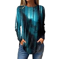 Womens Long Sleeve Tops Blouse Fashion Loose Casual Long Sleeved Printed V-Neck T-Shirt Top
