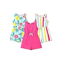 PATPAT 3 Packs Girls Cute Pink Romper Overalls Jumpsuits Kids Teens Preppy Clothes Pants For Girls Kids 5-6 Years