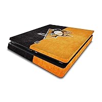 Head Case Designs Officially Licensed NHL Half Distressed Pittsburgh Penguins Vinyl Sticker Gaming Skin Decal Cover Compatible with Sony Playstation 4 PS4 Slim Console