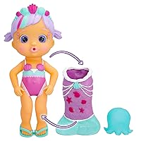 Bloopies Mermaids Magic Tail Daisy - Water Toy with Removable Purple and Pink Mermaid Tail, for Girls and Kids 18M and up