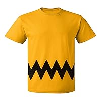 Mens Peanuts Charlie Brown Double-Sided Zig Zag Costume T-Shirt