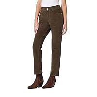 Angels Forever Young Women's Curvy Straight Mid-Rise Corduroy Pants