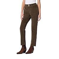 Women's Curvy Straight Mid-Rise Corduroy Pants