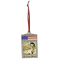 Cathedral Art Patriotic Picture Photo Frame Memorial Ornament, Silver, 1-3/4