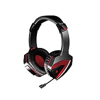 G500 Lightweight Combat Gaming Headset 7.1 Surround Sound Stereo Compatible with PS4, Xbox One, Switch, PC, PS3, Mac, Laptop, Noise Cancellation Microphone, Anti-Tangle Cord, Over Ear Memory Foam