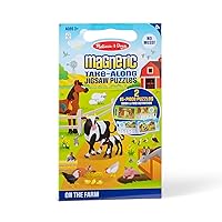 Melissa & Doug Take-Along Magnetic Jigsaw Puzzles Travel Toy On the Farm (2 15-Piece Puzzles) - FSC Certified