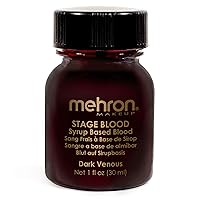 Mehron Makeup Stage Blood | Edible Fake Blood Makeup for Stage, Costume, Cosplay (1oz.) (Dark Venous)