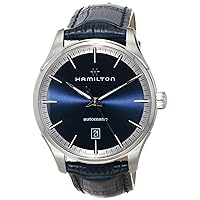 Hamilton Watch Jazzmaster Swiss Automatic Watch 40mm Case, Blue Dial, Blue Leather Strap (Model: H32475640)