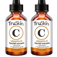 TruSkin Vitamin C Face Serum – Anti Aging Face & Eye Serum with Vitamin C, Hyaluronic Acid, Vitamin E – Brightening Serum for Dark Spots, Even Skin Tone, Eye Area, Fine Lines & Wrinkle, 2 Fl Oz 2-pack