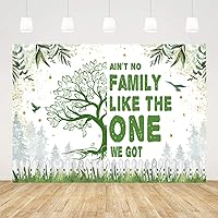 Ticuenicoa 10x7ft Family Reunion Backdrop Family Tree Leaves Welcome to Our Family Members Photography Background Gathering Gold and Green Party Decorations Supplies Photo Banner Booth Props